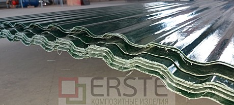 Лист стеклопластиковый профилированный зеленый ERSTE ЛПЦ-RAL-8/115-1,0 (трапец.) (1200х2000 мм)
